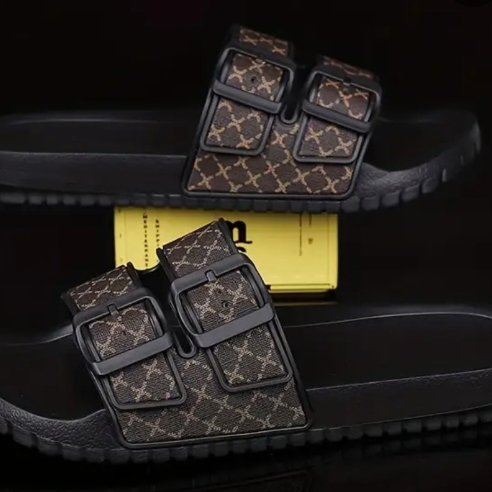 Ina Black and Brown Men's Sandals